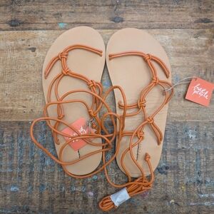 Free People Orange Strappy Sandals